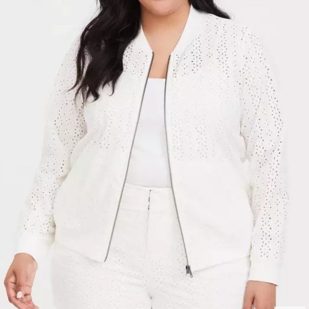 Torrid Eyelet Bomber Style Jacket